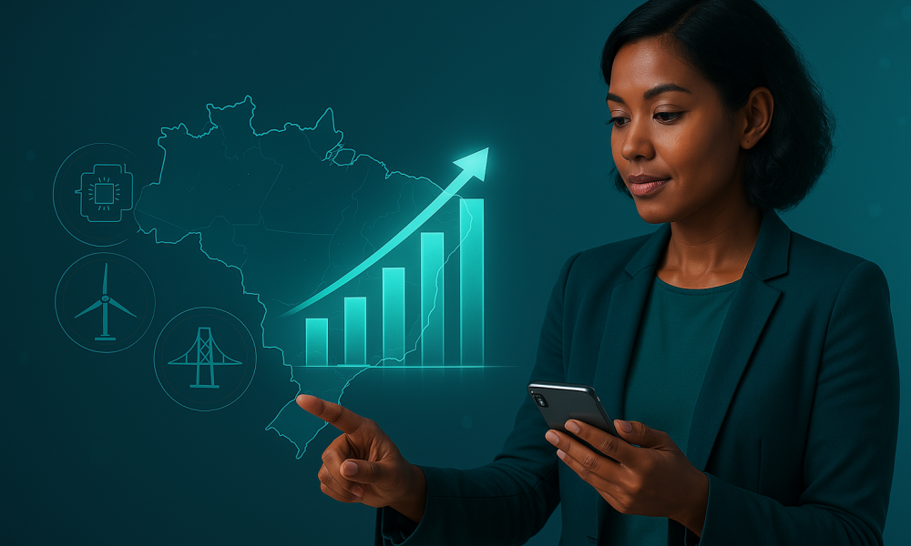 Gráfico de estudo técnico-setorial das ações com maior potencial de valorização na bolsa