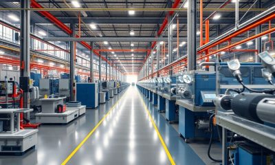 Fábrica com gráficos mostrando o Índice de Preços ao Produtor (IPP) e a inflação ao produtor.