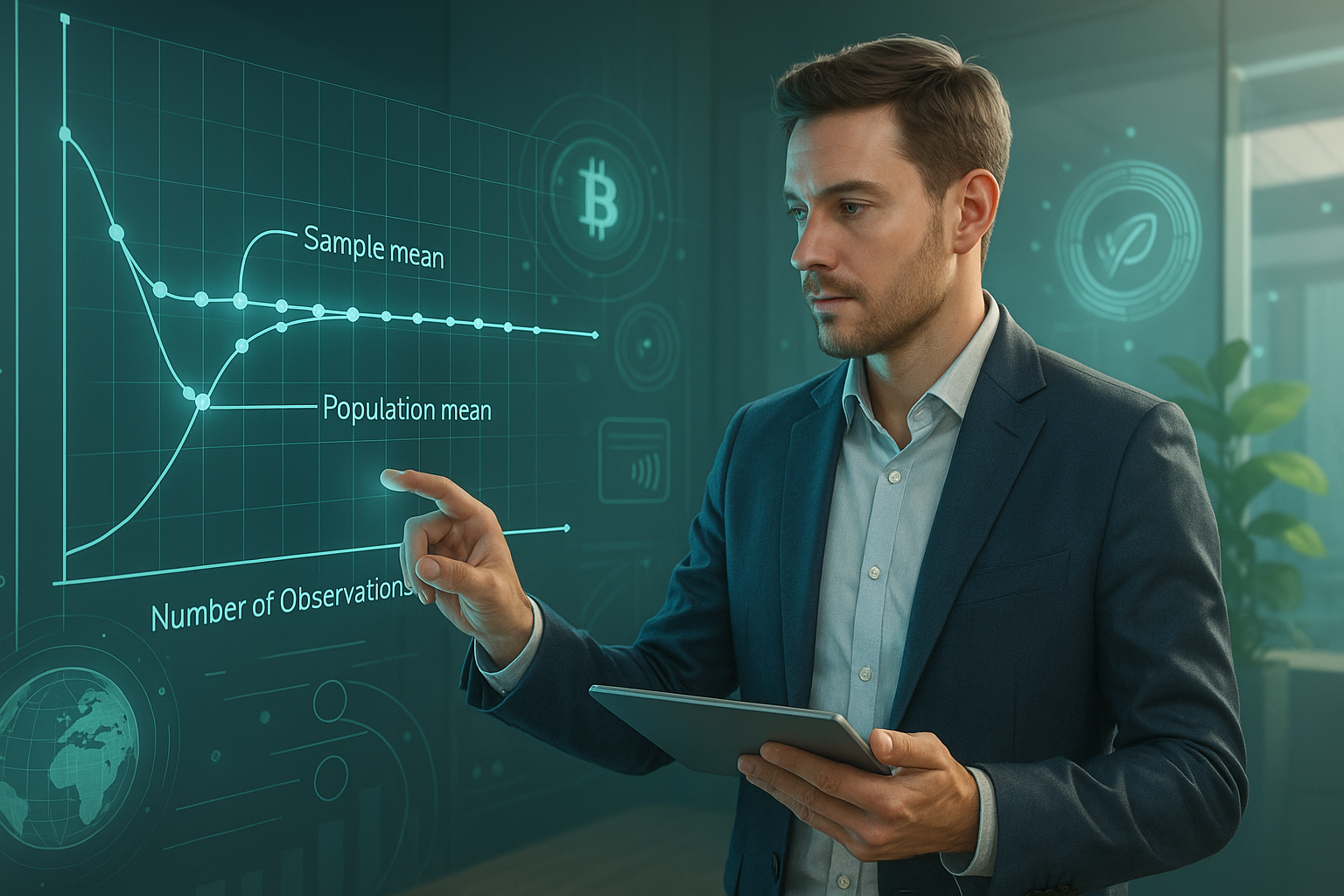 A aplicação da estatística no trading é o que constrói resultados sustentáveis no longo prazo. Gráfico demonstrando a Lei dos Grandes Números no trading.