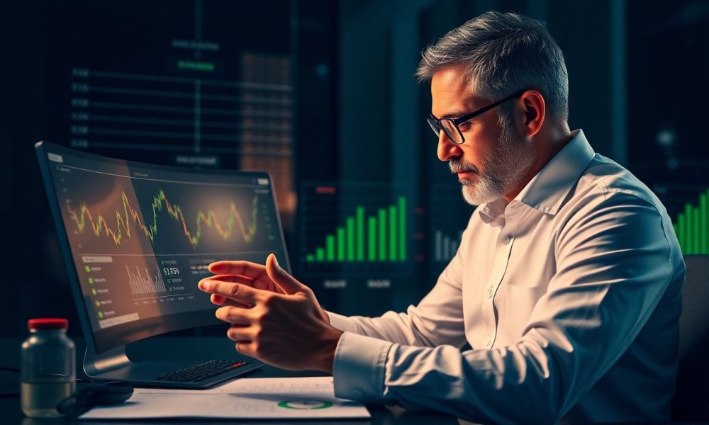 Investidor utilizando o Sétimo Axioma de Zurique para tomar decisões financeiras intuitivas