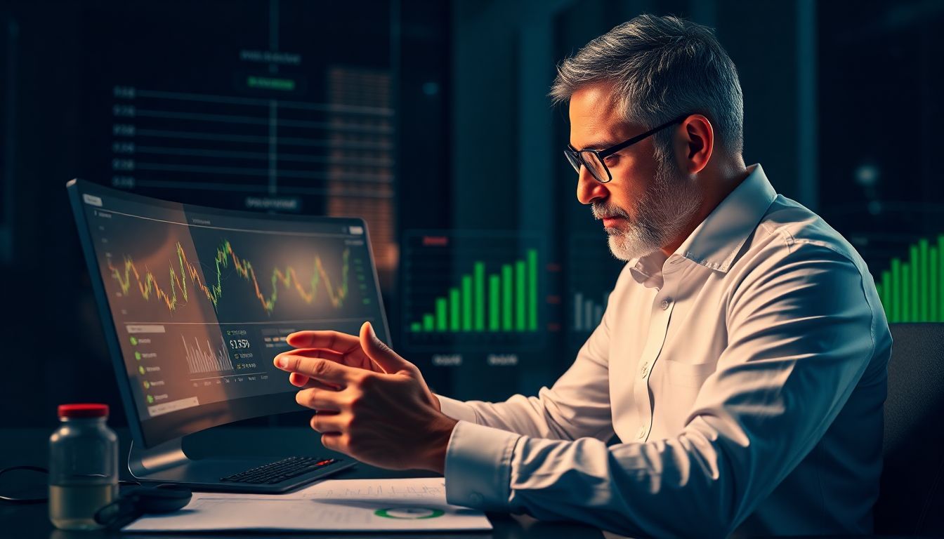 Investidor utilizando o Sétimo Axioma de Zurique para tomar decisões financeiras intuitivas