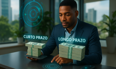 Trader mantendo o dinheiro curto e longo prazo separados