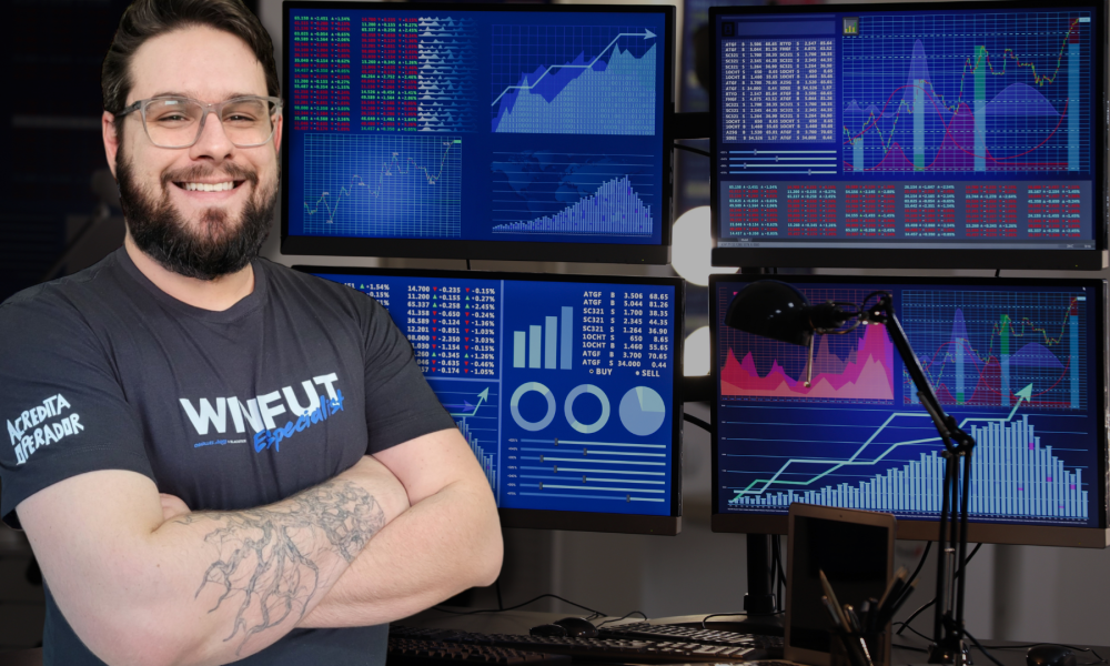 Marcelo Peretti apresentando o programa Bom Dia Operador com análises do mercado financeiro brasileiro