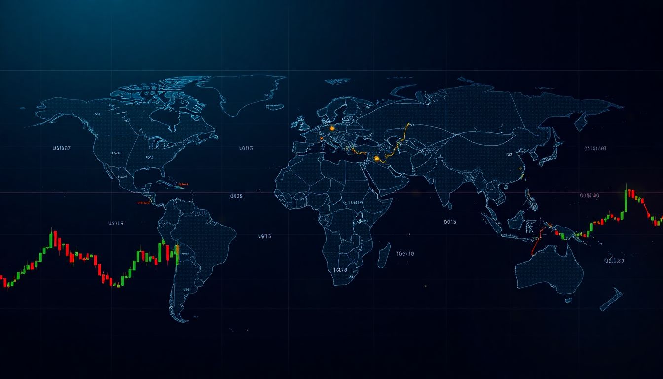 Principais índices e bolsas de valores do mundo mostrando NYSE, NASDAQ, Nikkei 225 e outros mercados globais