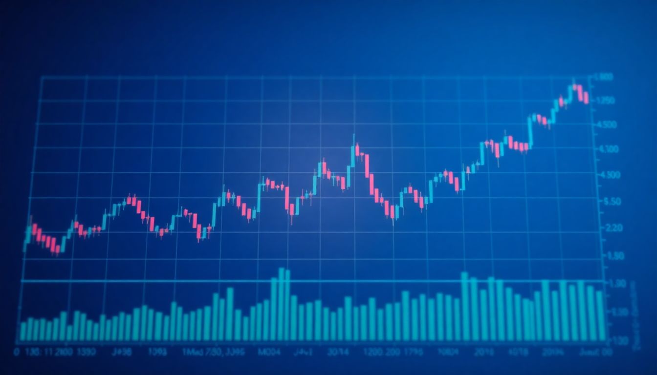 Gráfico de análise técnica para iniciantes com linhas de tendência e indicadores