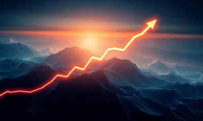 Gráfico mostrando Ibovespa em máximas históricas com indicadores de realização de lucros