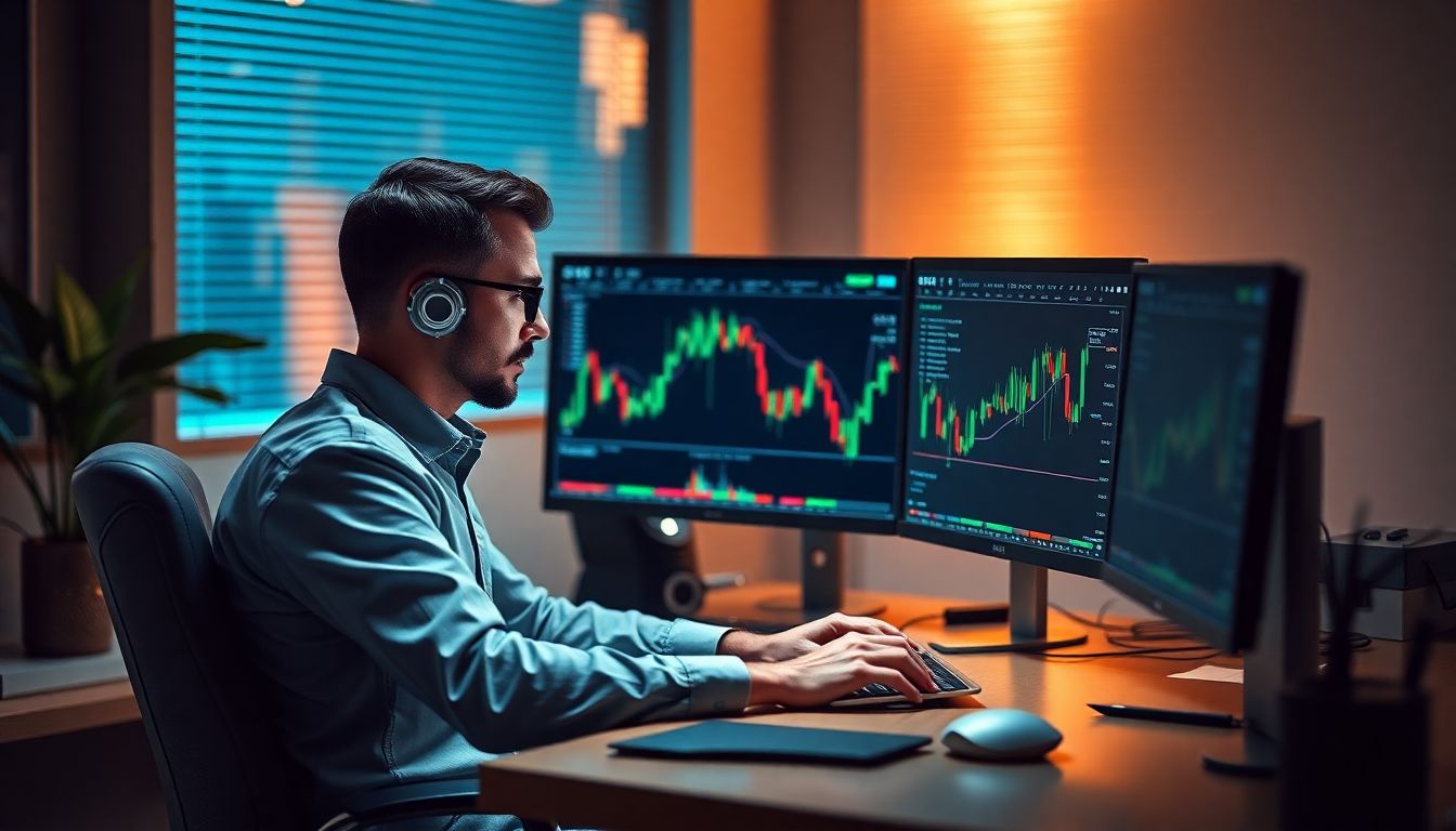 Análise técnica USD/BRL mostrando candlesticks, médias móveis e indicadores para trading cambial
