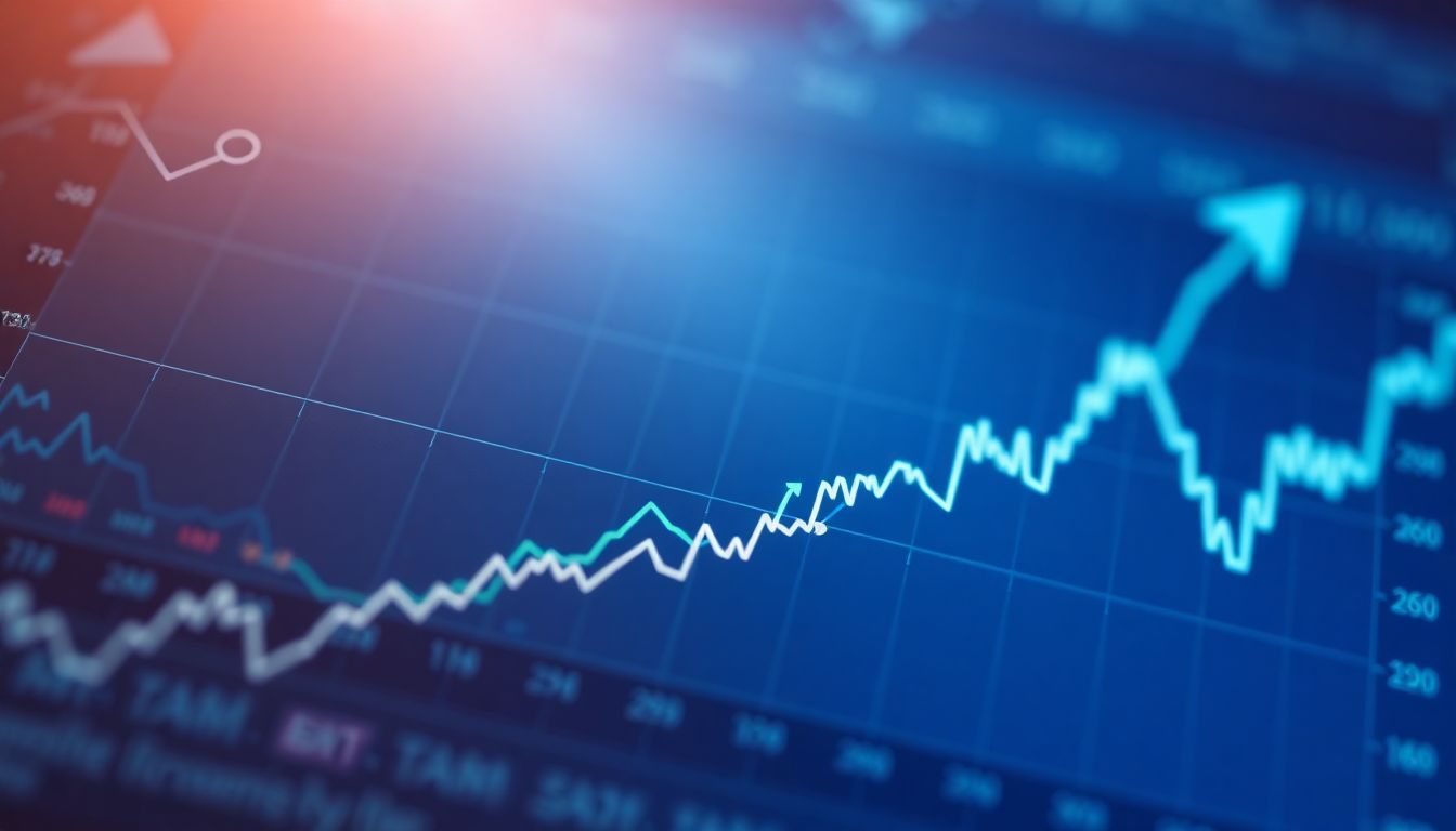 Gráfico de análises técnicas e estratégias de investimentos de longo prazo