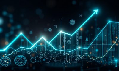 Gráfico mostrando o crescimento das ações de tecnologia