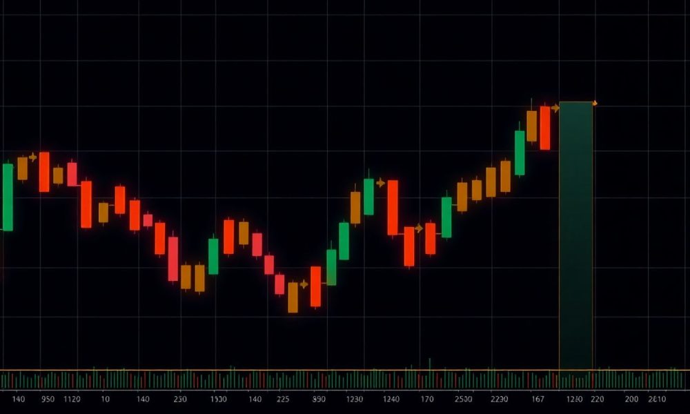Gráfico mostrando padrões reversos de candlestick