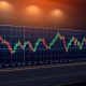 Gráfico mostrando RSI divergente em ações bancárias
