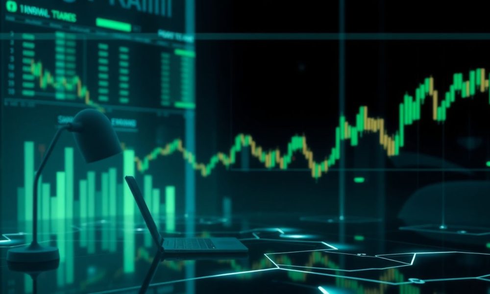 Gráfico de candlestick mostrando alta volatilidade intradiária do Ibovespa com destaque para horários de abertura e fechamento em contexto eleitoral.